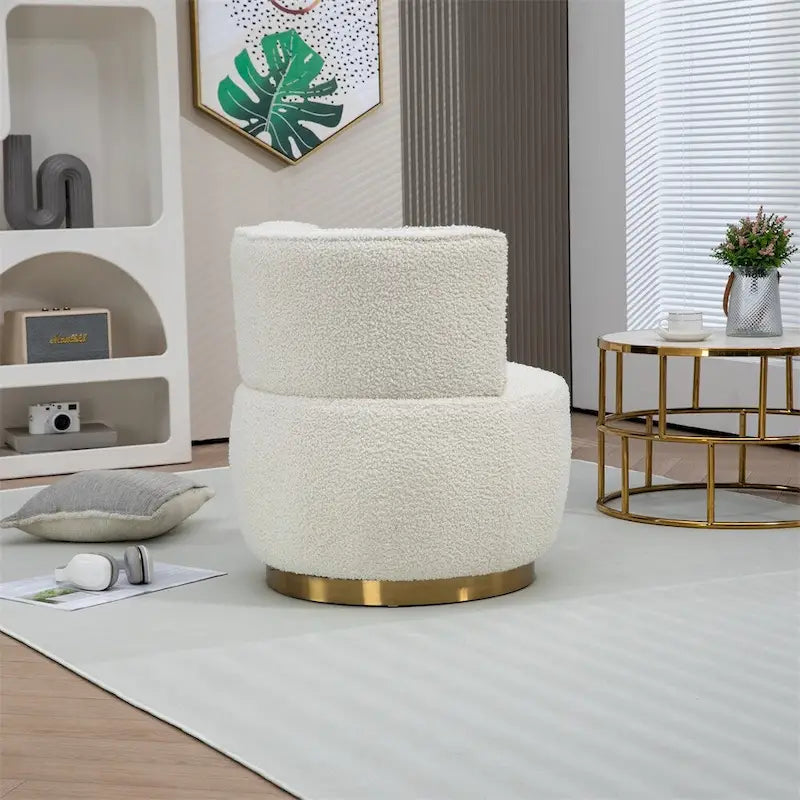 Fauteuils d'appoint pivotants à 360 degrés avec assise rembourrée large