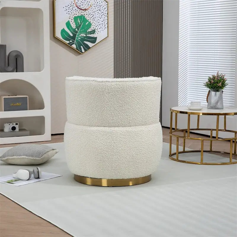 Fauteuils d'appoint pivotants à 360 degrés avec assise rembourrée large