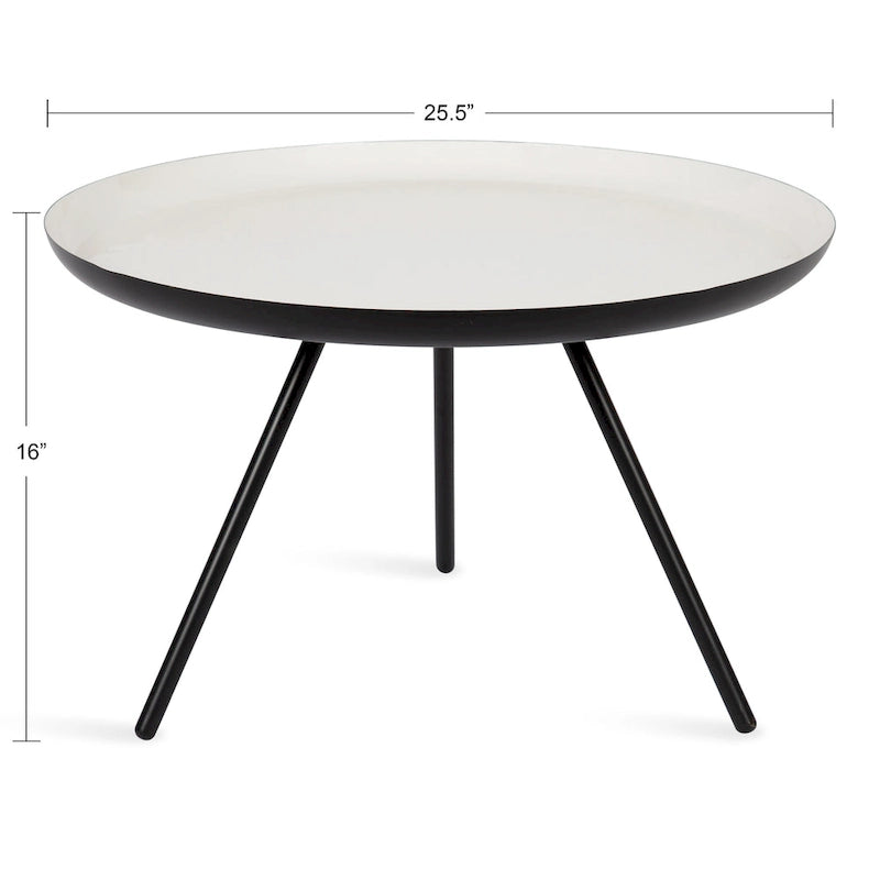 Table basse ronde en métal Kate and Laurel Laranya - 25 cm de diamètre