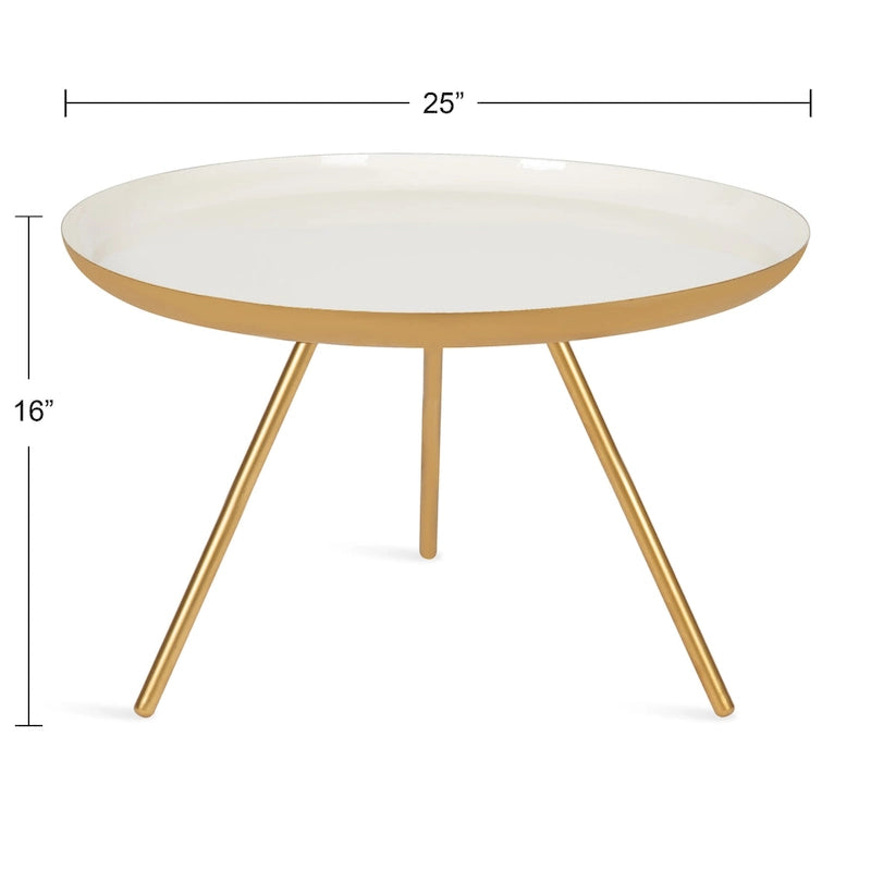 Table basse ronde en métal Kate and Laurel Laranya - 25 cm de diamètre