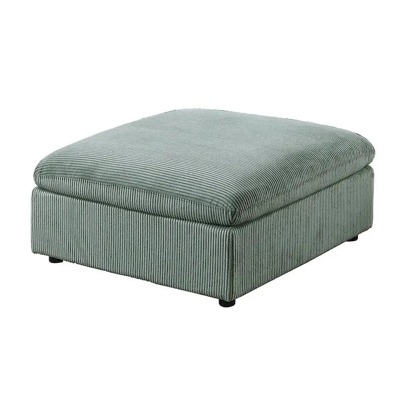 Canapé d'angle modulaire 6 pièces en velours côtelé avec pouf