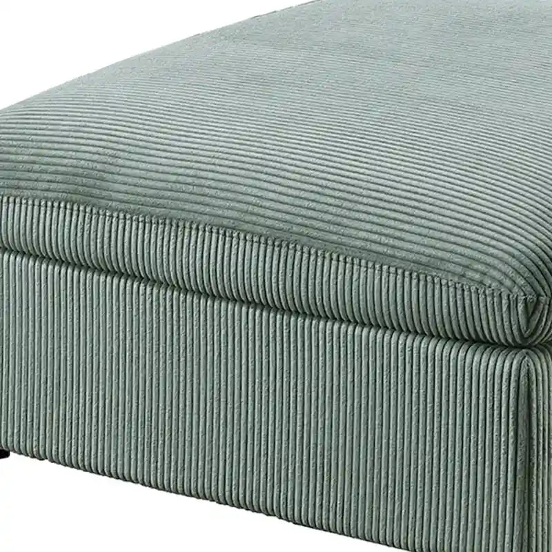 Canapé d'angle modulaire 6 pièces en velours côtelé avec pouf
