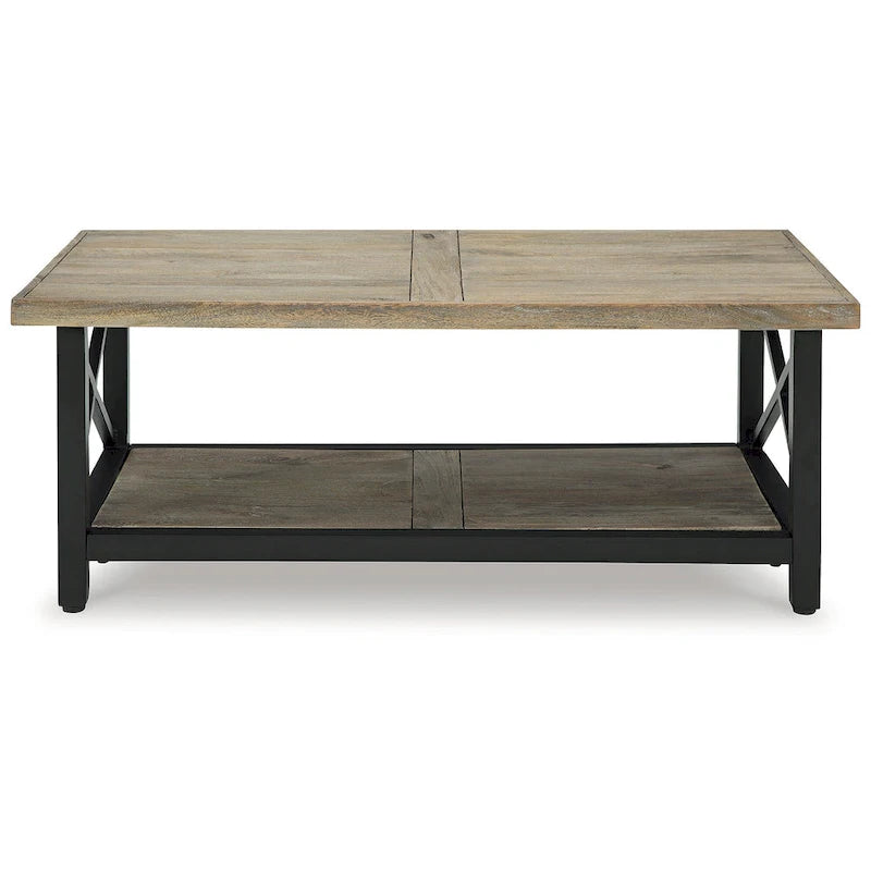 Table basse marron/noir Signature Design by Ashley Bristenfort - 117 cm (L) x 66 cm (P) x 46 cm (H)