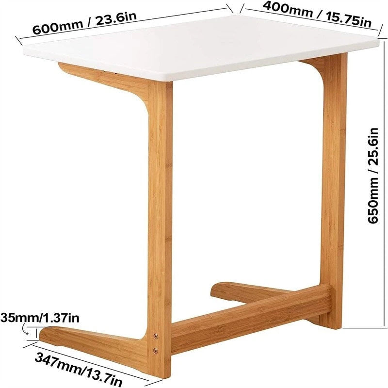 Table d'appoint en forme de C - 15,75 po P x 23,6 po L x 25,6 po H