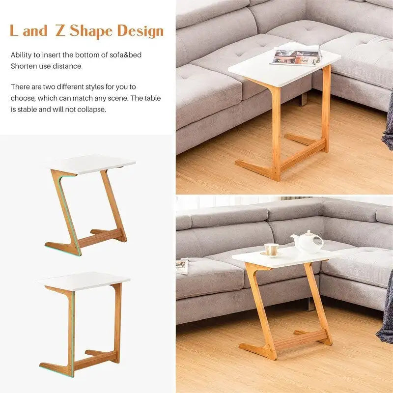 Table d'appoint en forme de C - 15,75 po P x 23,6 po L x 25,6 po H