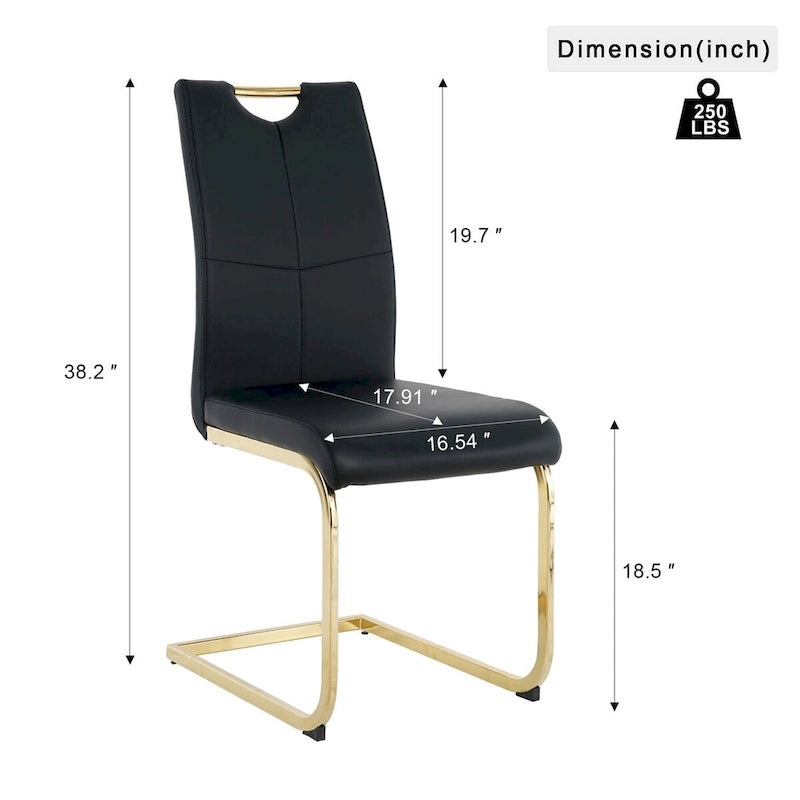 Ensemble de 4 chaises de salle à manger modernes avec pieds en métal chromé