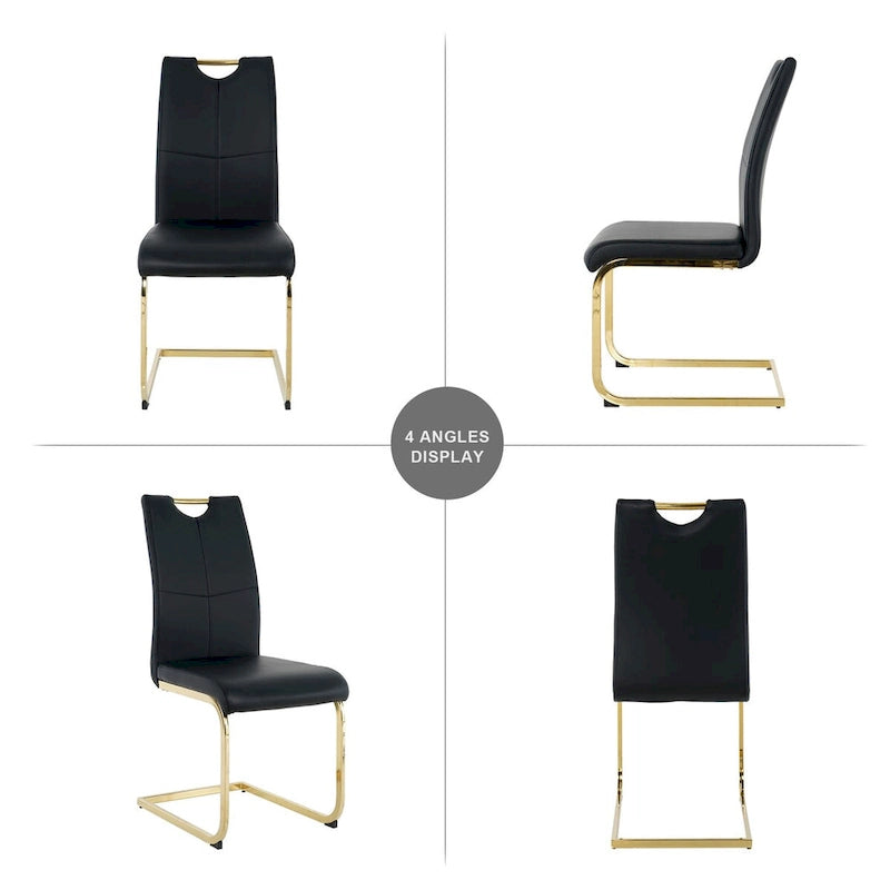 Ensemble de 4 chaises de salle à manger modernes avec pieds en métal chromé