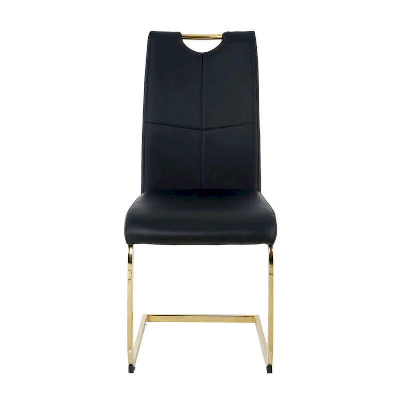 Ensemble de 4 chaises de salle à manger modernes avec pieds en métal chromé