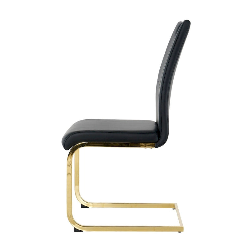 Ensemble de 4 chaises de salle à manger modernes avec pieds en métal chromé