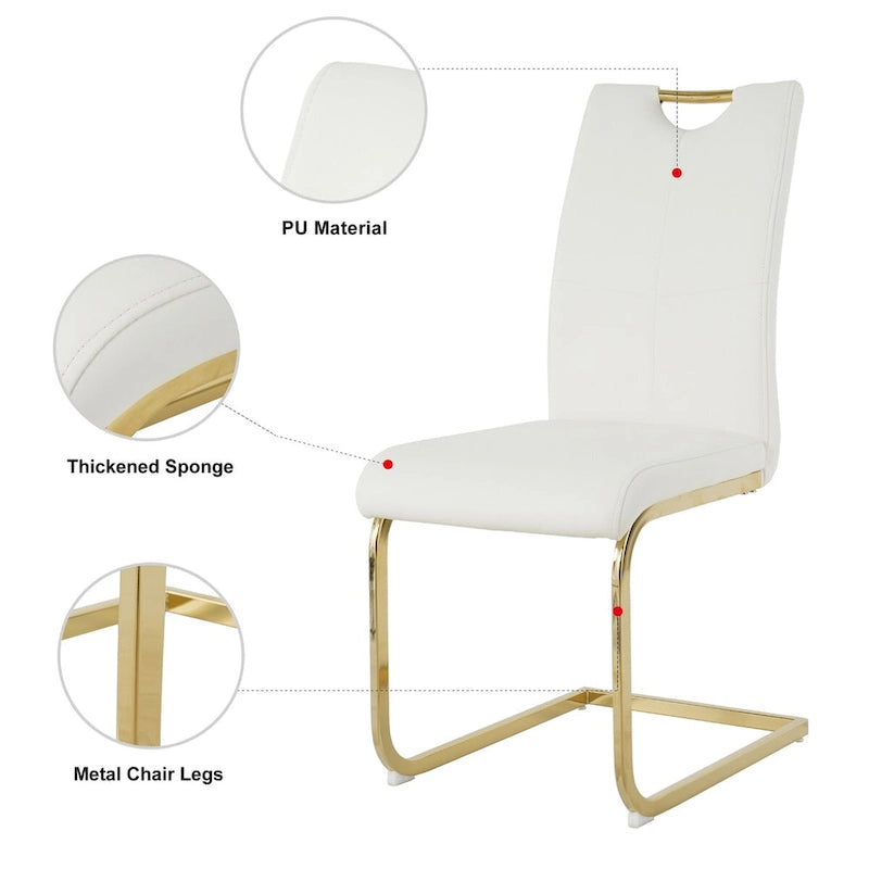 Ensemble de 4 chaises de salle à manger modernes avec pieds en métal chromé