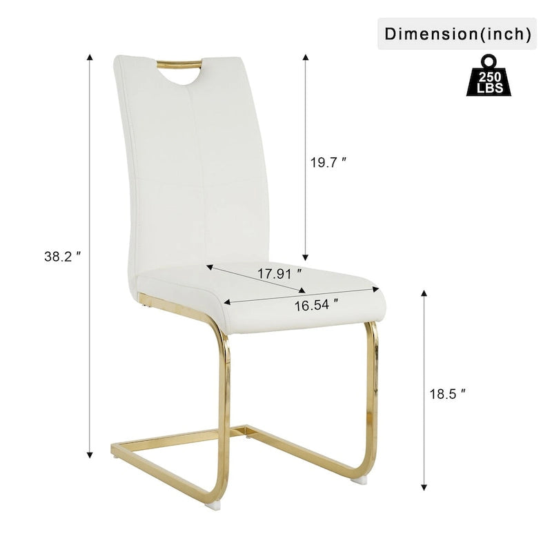 Ensemble de 4 chaises de salle à manger modernes avec pieds en métal chromé