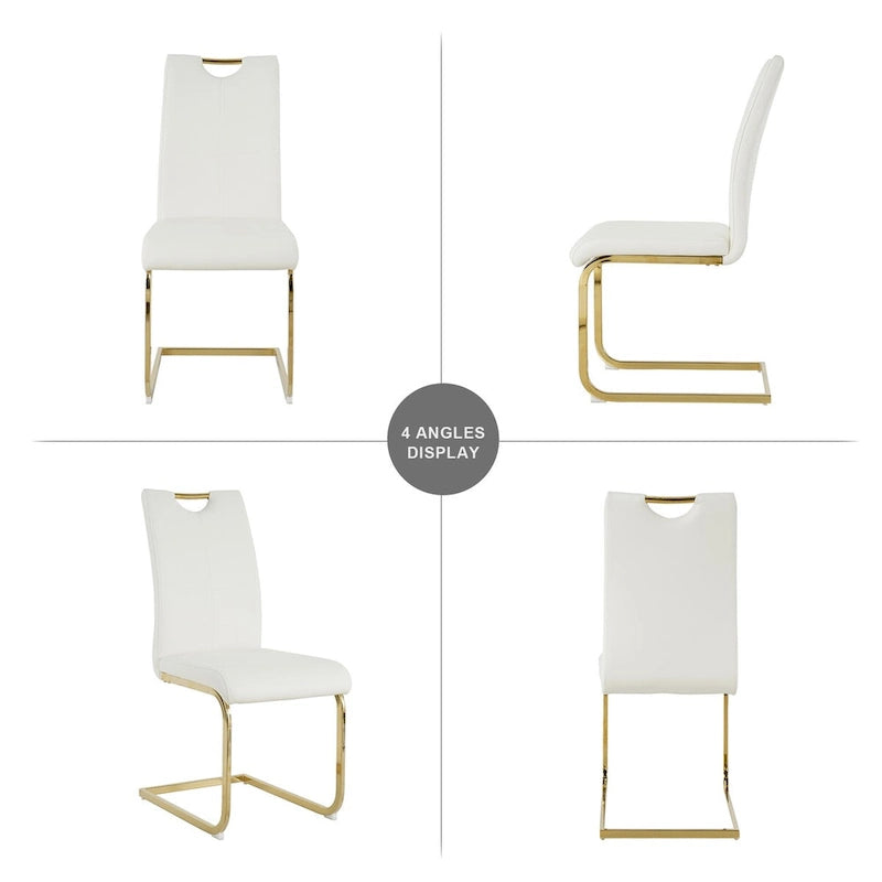 Ensemble de 4 chaises de salle à manger modernes avec pieds en métal chromé