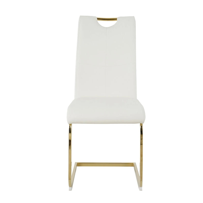 Ensemble de 4 chaises de salle à manger modernes avec pieds en métal chromé
