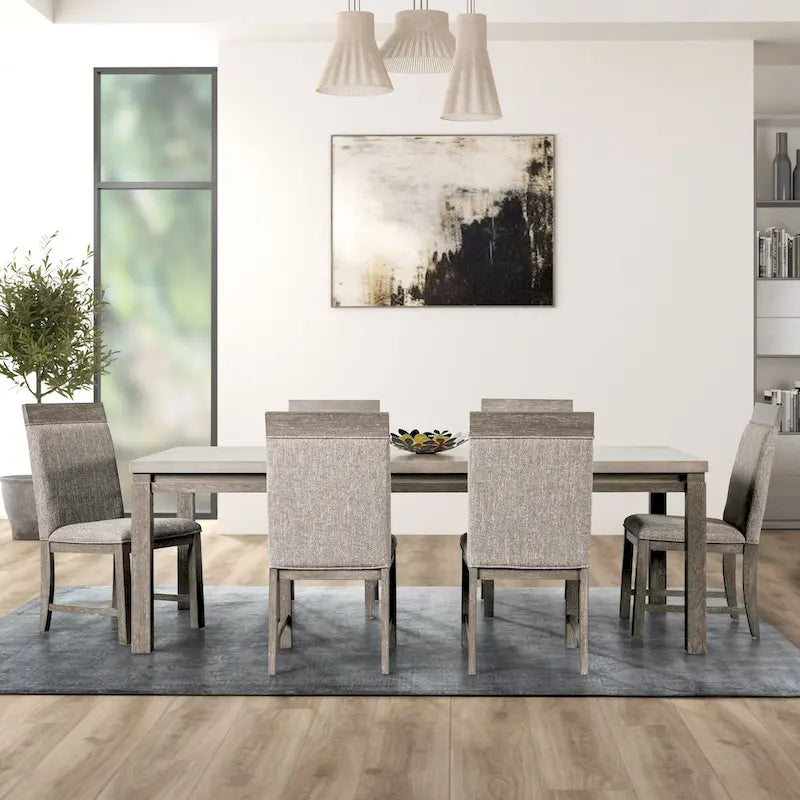 Ensemble de table à manger extensible 7 pièces Cruz gris transitionnel de Furniture of America