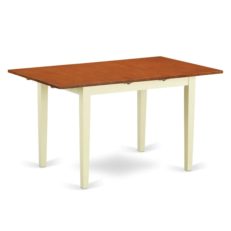 Table de salle à manger Norfolk d'East West Furniture - Plateau rectangulaire en bois avec rallonge papillon (Options de finition)