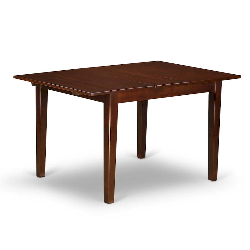 L'ensemble de salle à manger East West Furniture comprend une table rectangulaire à rallonge papillon et des chaises (options de couleur pour l'assise des chaises).
