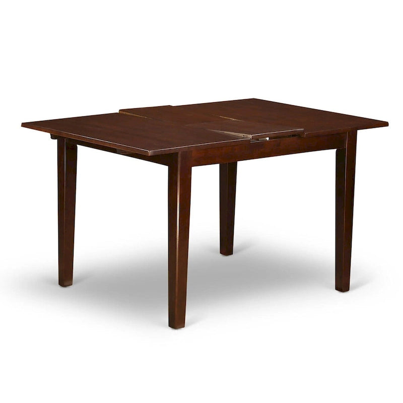 L'ensemble de salle à manger East West Furniture comprend une table rectangulaire à rallonge papillon et des chaises (options de couleur pour l'assise des chaises).