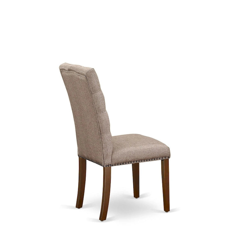 L'ensemble de salle à manger East West Furniture comprend une table rectangulaire à rallonge papillon et des chaises (options de couleur pour l'assise des chaises).