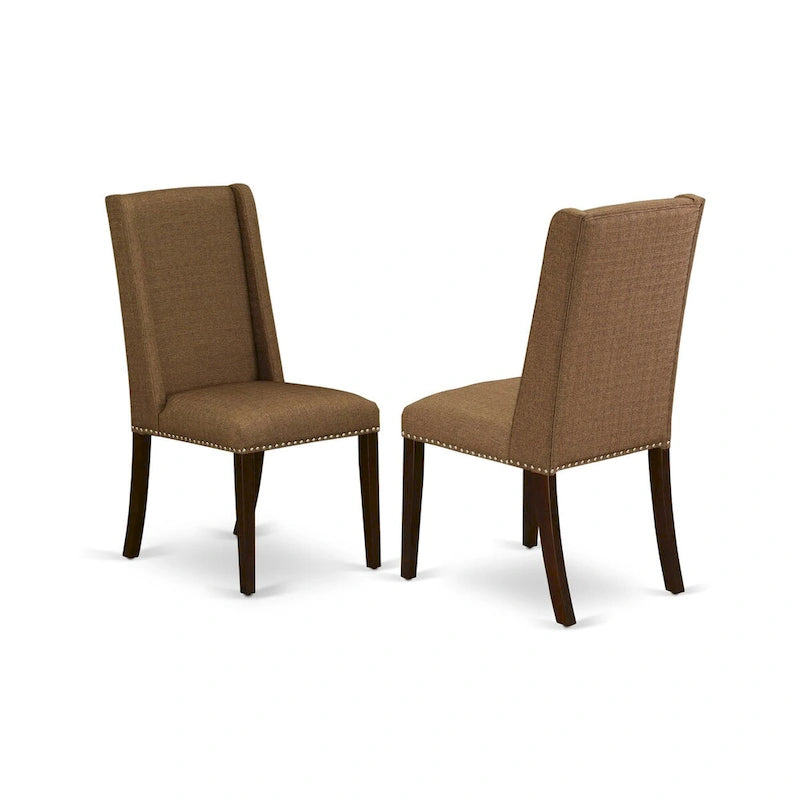 L'ensemble de salle à manger East West Furniture comprend une table rectangulaire à rallonge papillon et des chaises (options de couleur pour l'assise des chaises).