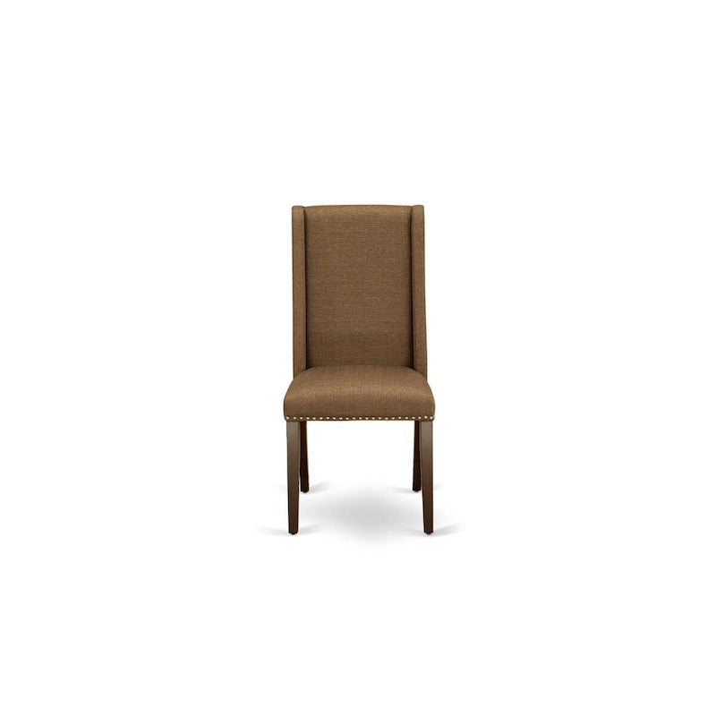 L'ensemble de salle à manger East West Furniture comprend une table rectangulaire à rallonge papillon et des chaises (options de couleur pour l'assise des chaises).