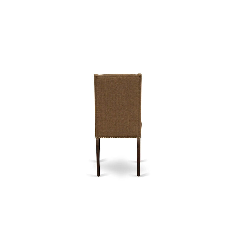 L'ensemble de salle à manger East West Furniture comprend une table rectangulaire à rallonge papillon et des chaises (options de couleur pour l'assise des chaises).