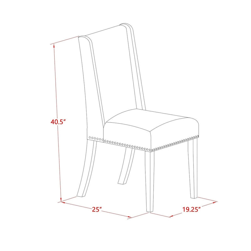 L'ensemble de salle à manger East West Furniture comprend une table rectangulaire à rallonge papillon et des chaises (options de couleur pour l'assise des chaises).