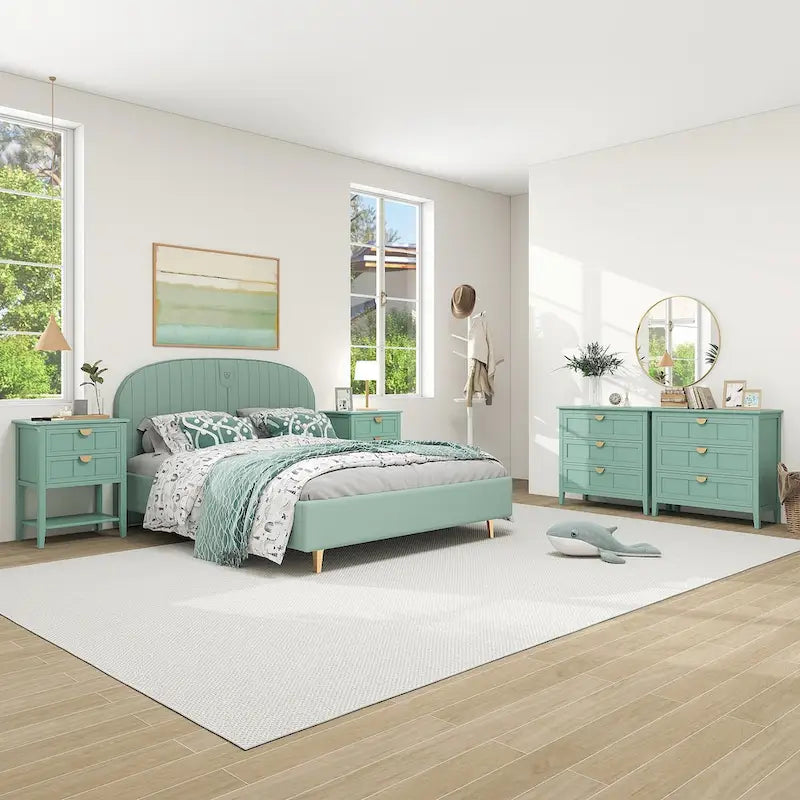 Table d'appoint à 2 tiroirs, style américain, idéale pour la chambre, le salon ou le bureau.