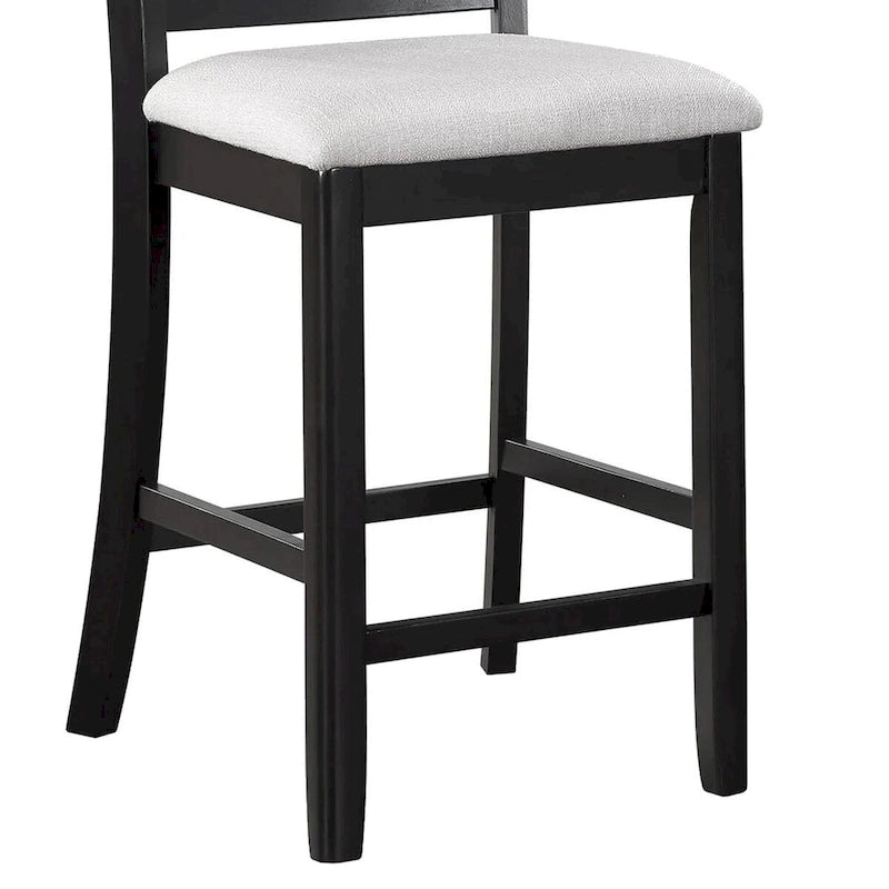 Ensemble table et chaises de salle à manger Nick 5 pièces, hauteur comptoir, noir et blanc