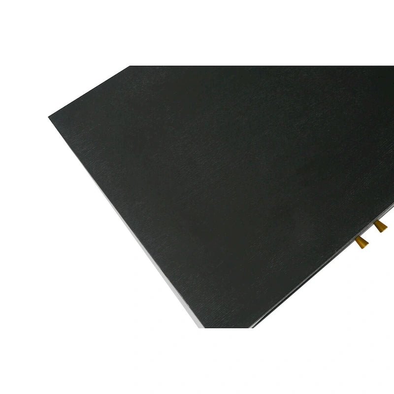 Black Rattan Sideboard Buffet Cabinet with Handcrafted Premium Grain Panels, 4 Rattan Doors and Adjustable Shelves