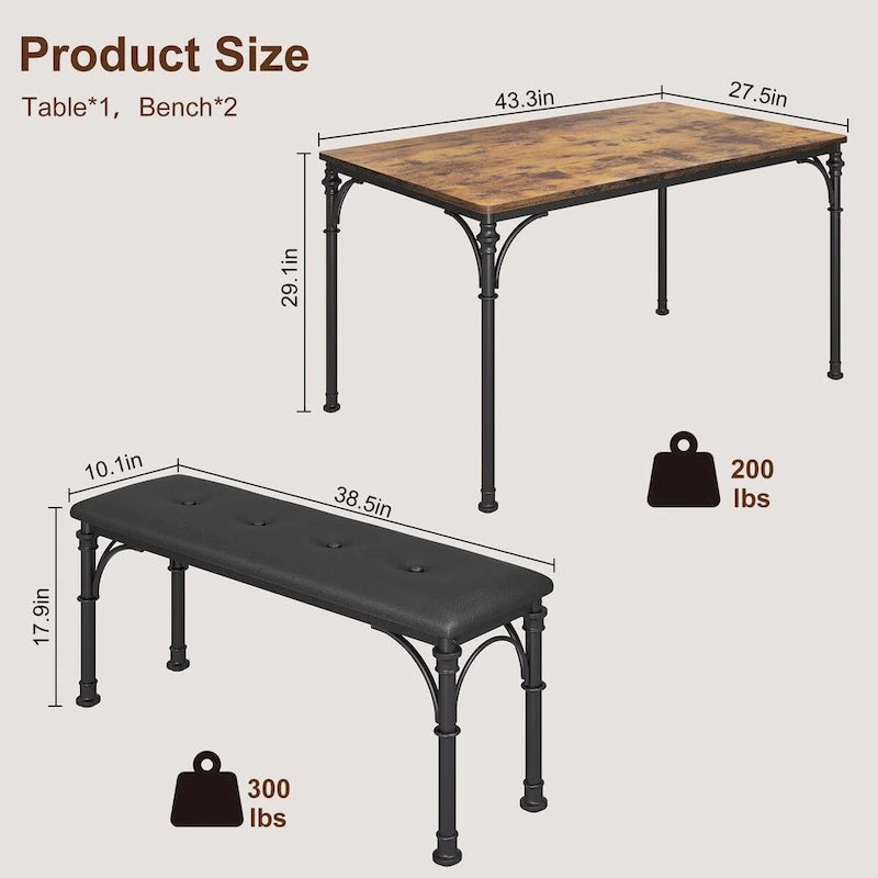 Ensemble table et chaises de salle à manger pour 4 personnes