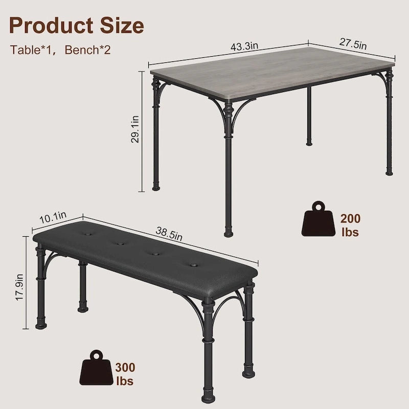 Ensemble table et chaises de salle à manger pour 4 personnes