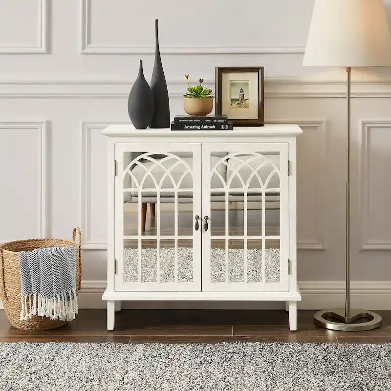 Buffet Art Leon en bois avec portes miroir