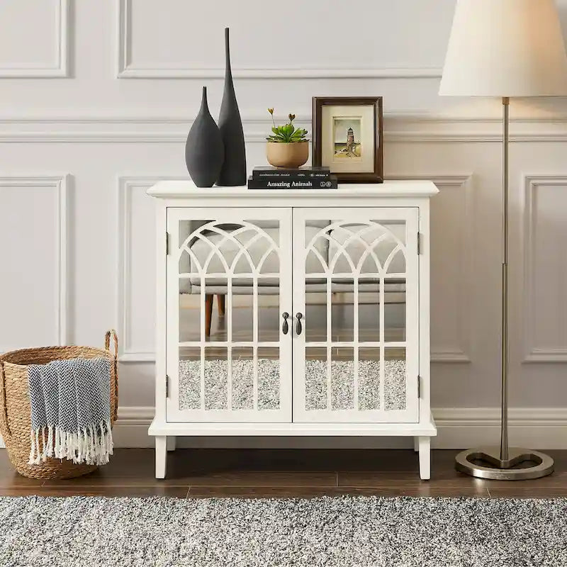 Buffet Art Leon en bois avec portes miroir