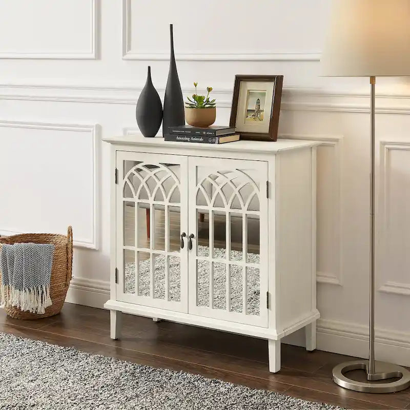 Buffet Art Leon en bois avec portes miroir