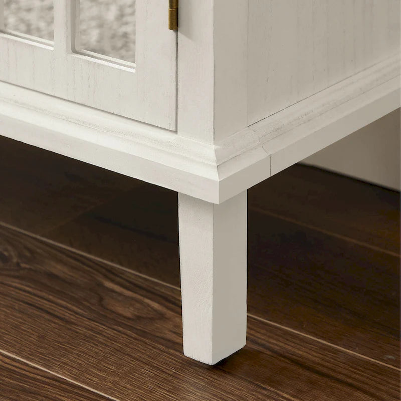 Buffet Art Leon en bois avec portes miroir