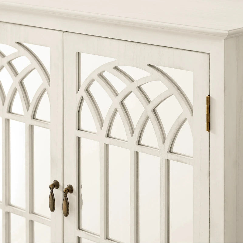 Buffet Art Leon en bois avec portes miroir