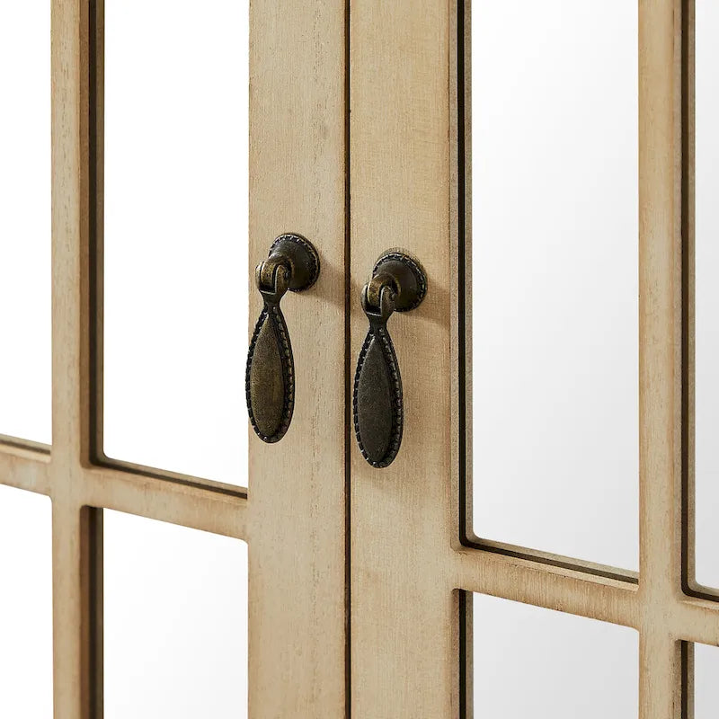 Buffet Art Leon en bois avec portes miroir