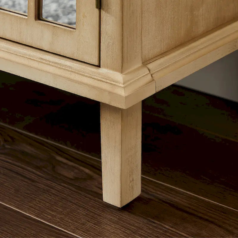 Buffet Art Leon en bois avec portes miroir