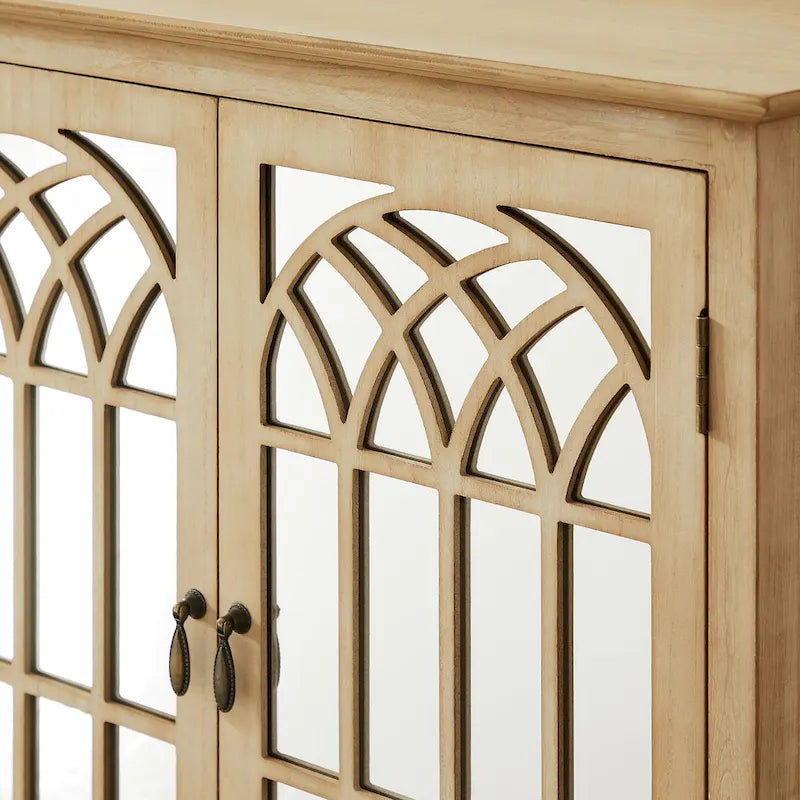 Buffet Art Leon en bois avec portes miroir