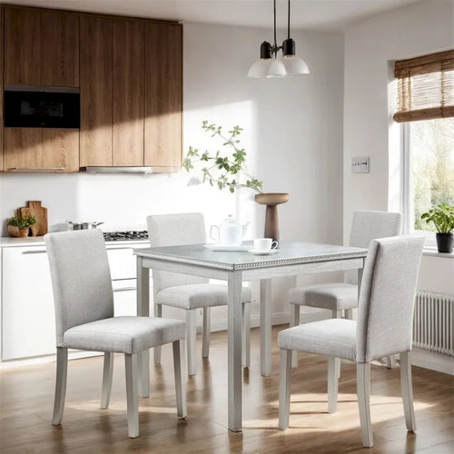 Ensemble table et chaises de salle à manger en bois, hauteur comptoir, 5 pièces