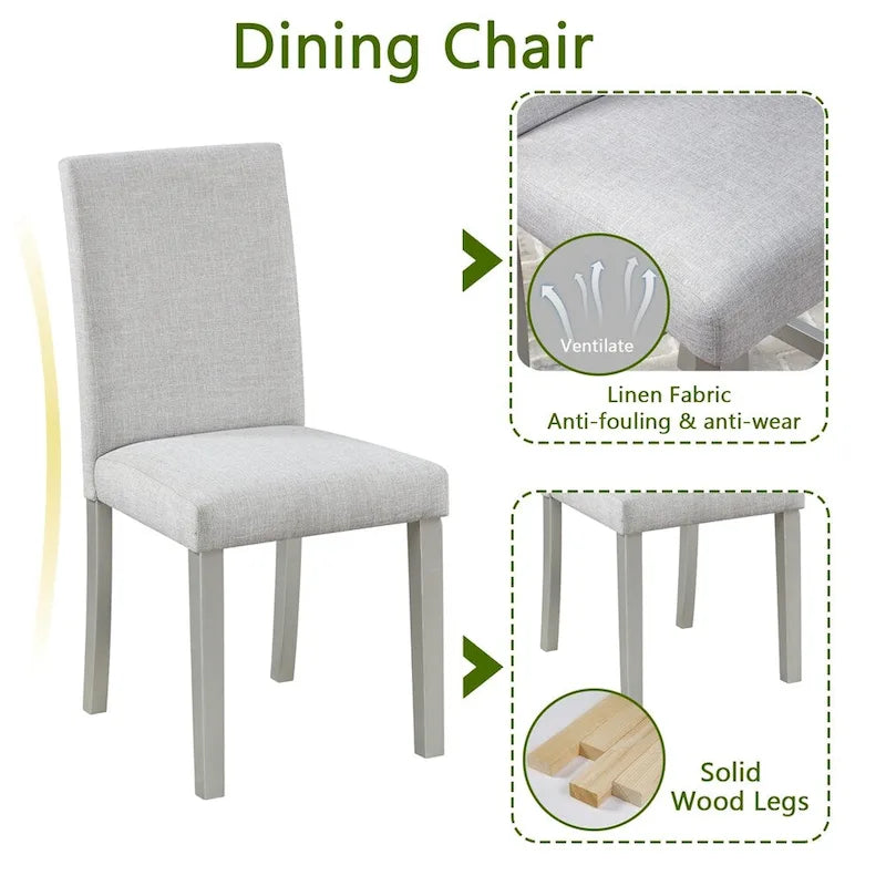 Ensemble table et chaises de salle à manger en bois, hauteur comptoir, 5 pièces