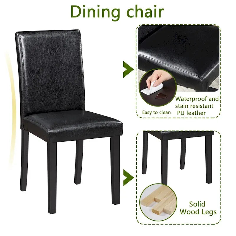 Ensemble table et chaises de salle à manger en bois, hauteur comptoir, 5 pièces
