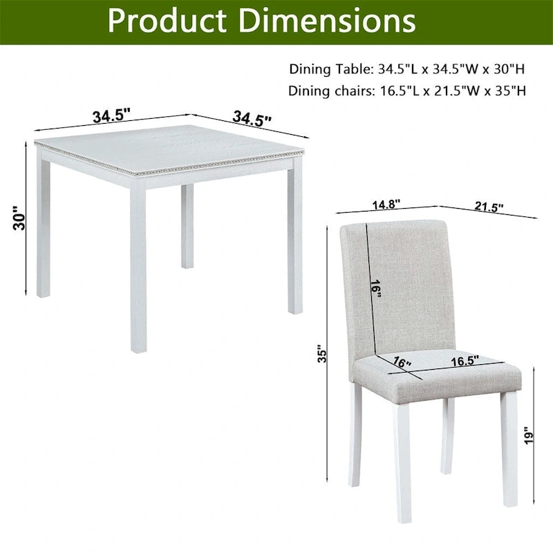 Ensemble table et chaises de salle à manger en bois, hauteur comptoir, 5 pièces