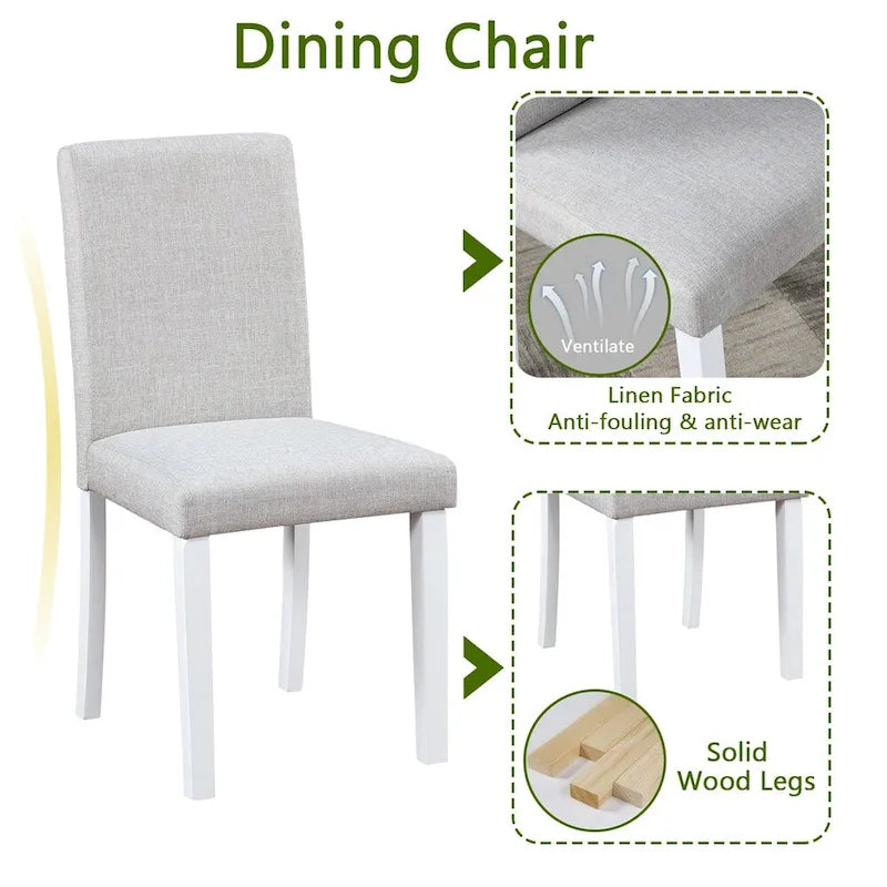Ensemble table et chaises de salle à manger en bois, hauteur comptoir, 5 pièces
