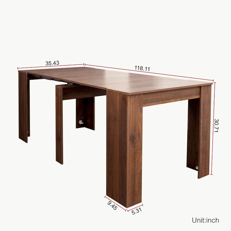 Table console extensible multifonctionnelle