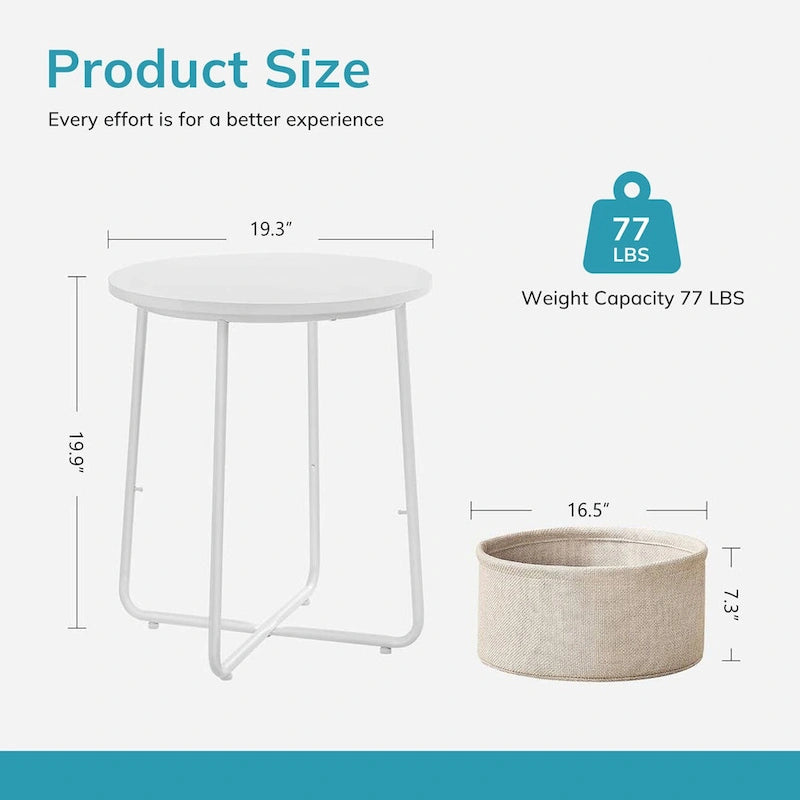 Table de chevet moderne avec panier en tissu pour chambre d'enfant