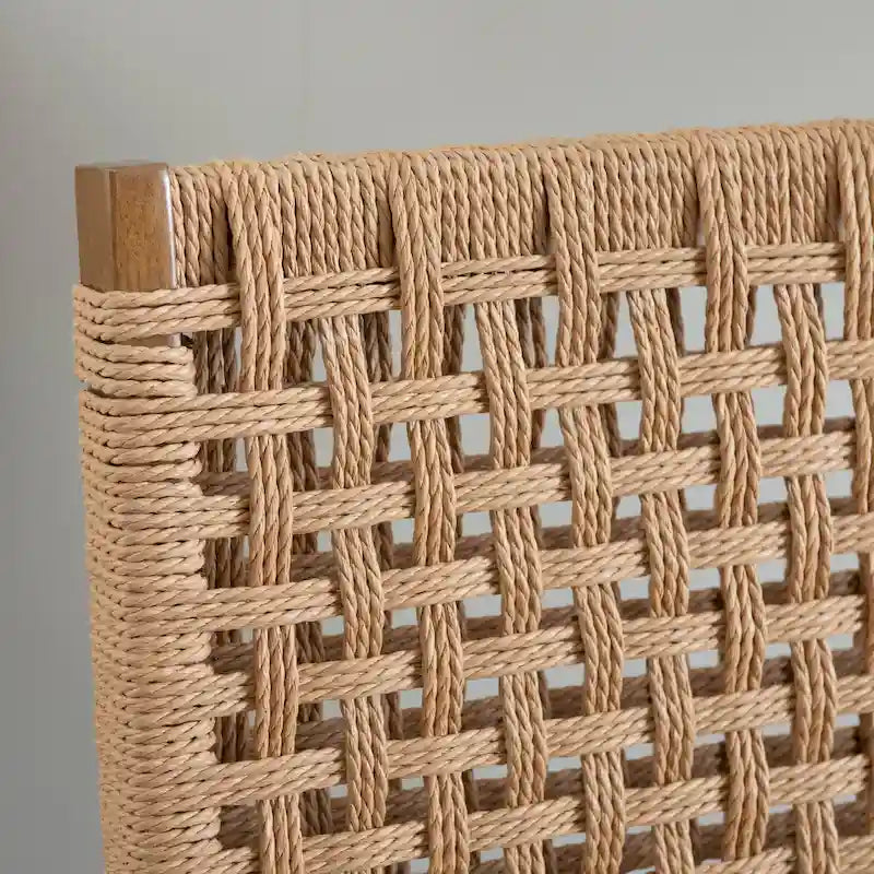 Chaise de salle à manger pliante Joslyn à dossier tissé naturel (lot de 2)