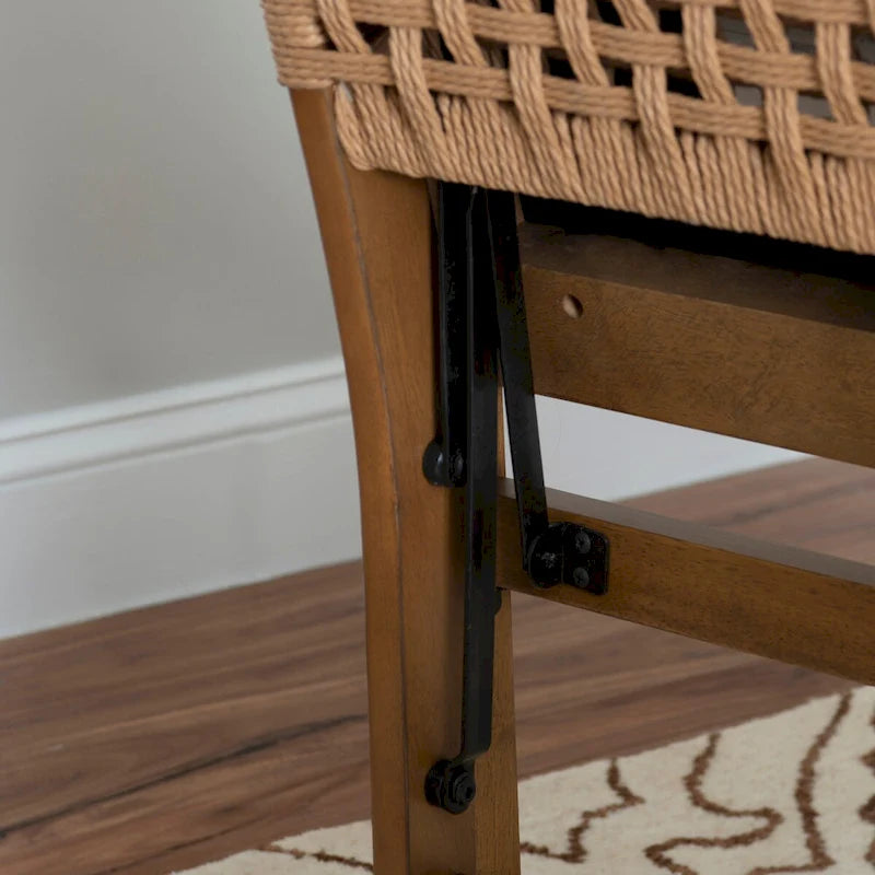 Chaise de salle à manger pliante Joslyn à dossier tissé naturel (lot de 2)
