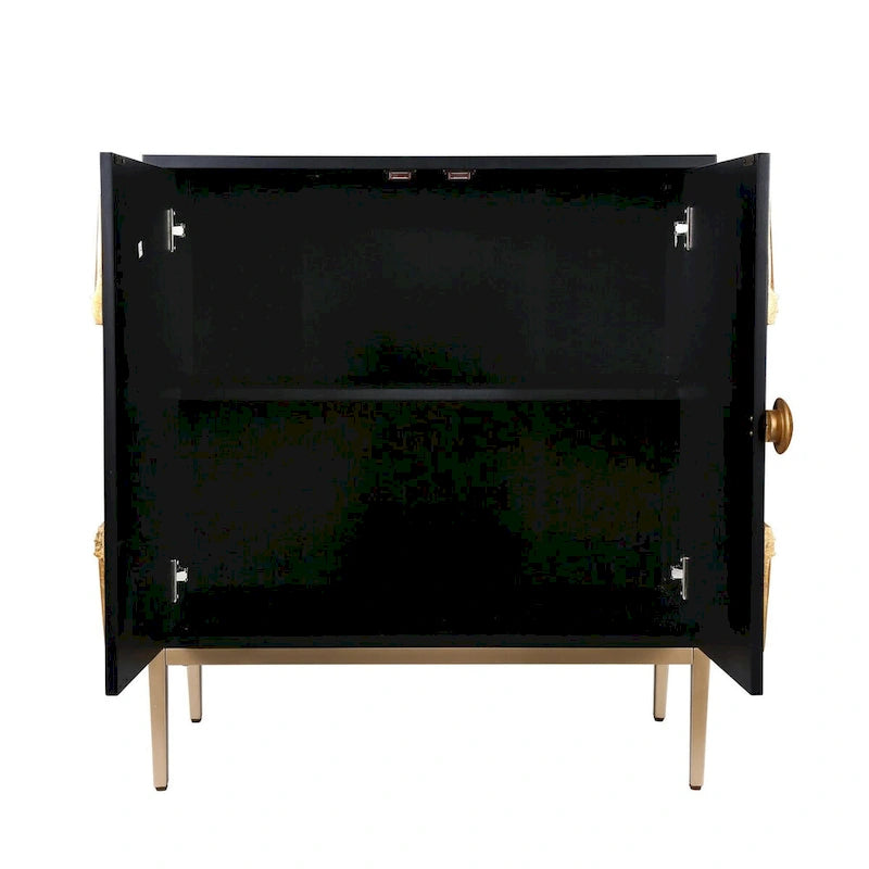 Buffet d'appoint à 2 portes, meuble de rangement pour salle à manger, crédence style soleil, salon