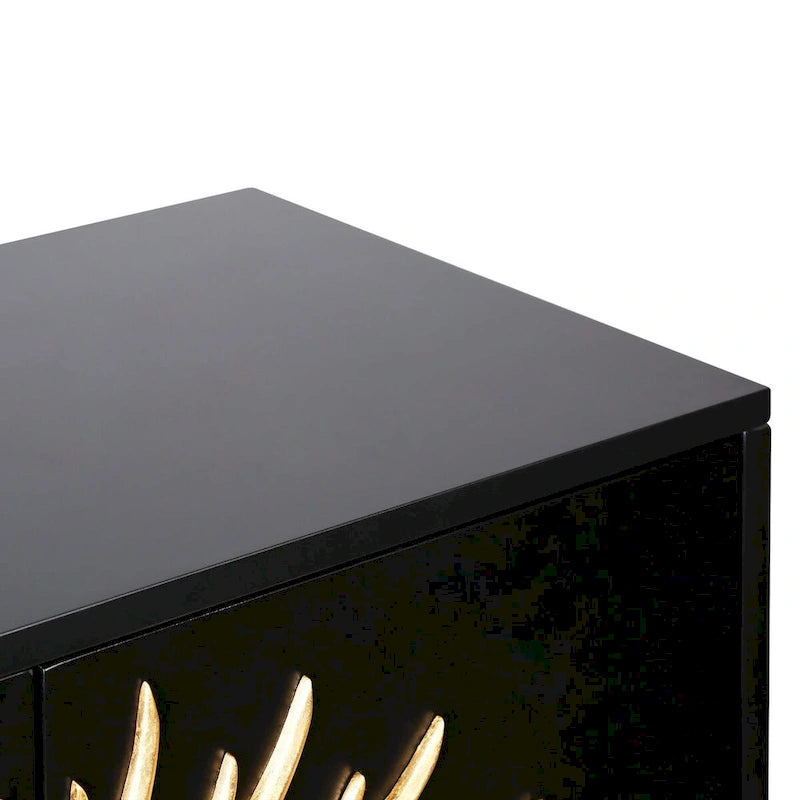 Buffet d'appoint à 2 portes, meuble de rangement pour salle à manger, crédence style soleil, salon